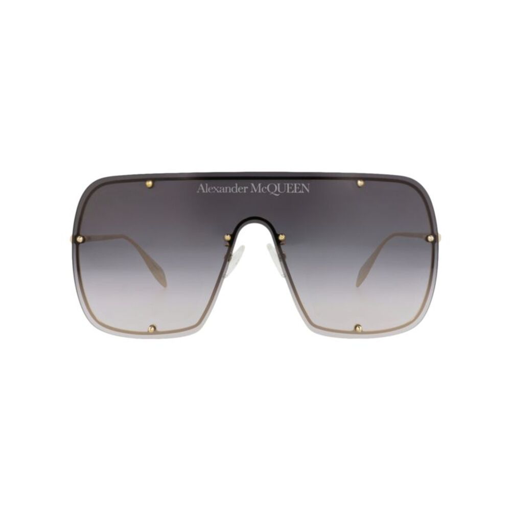 Alexander McQueen Shield-Frame Metal Sunglasses Gold Unisex-Adult